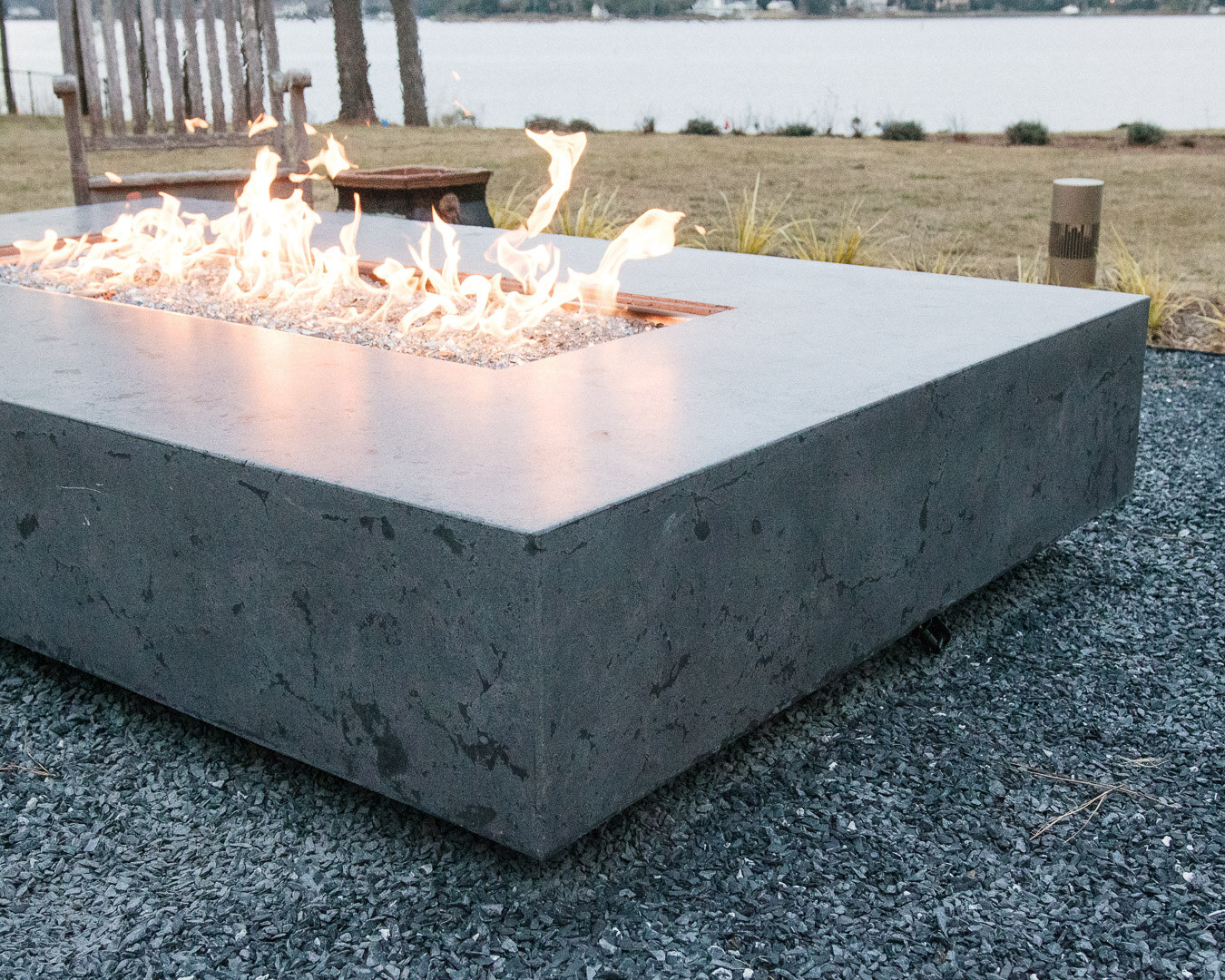 Waterfront Firepit — Concrete firepit