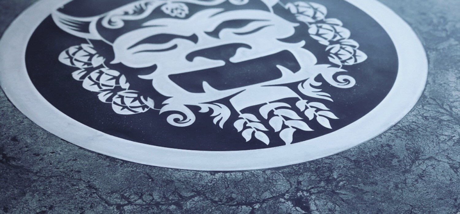 Custom concrete inlay at New Realm