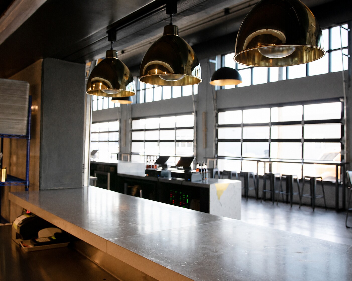 The Veil · Norfolk — Bartop, Concrete sink, Brass inlay, Waterfall bar