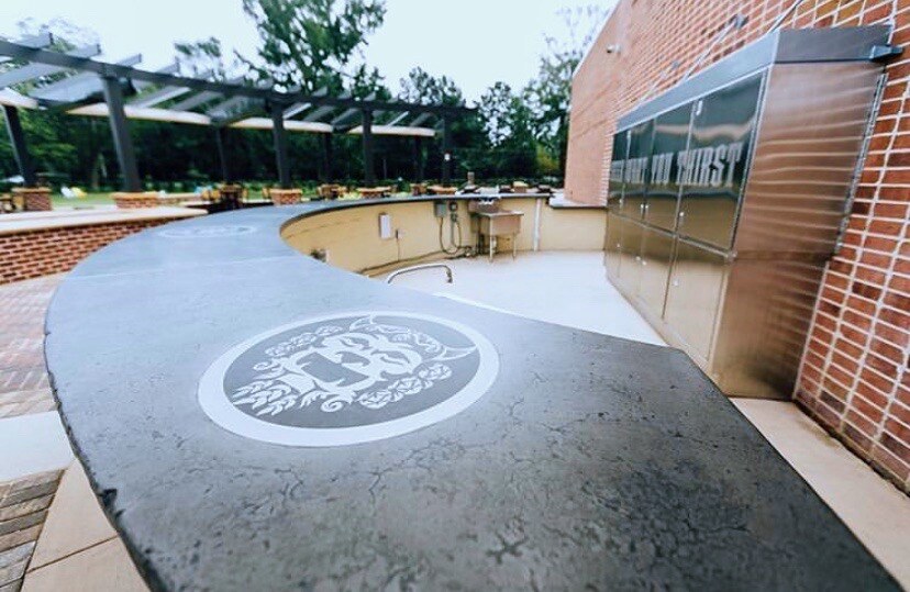 Completed New Realm concrete bar in Virginia Beach