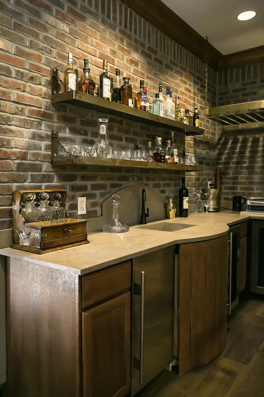 Concrete countertop with integrated sink detail